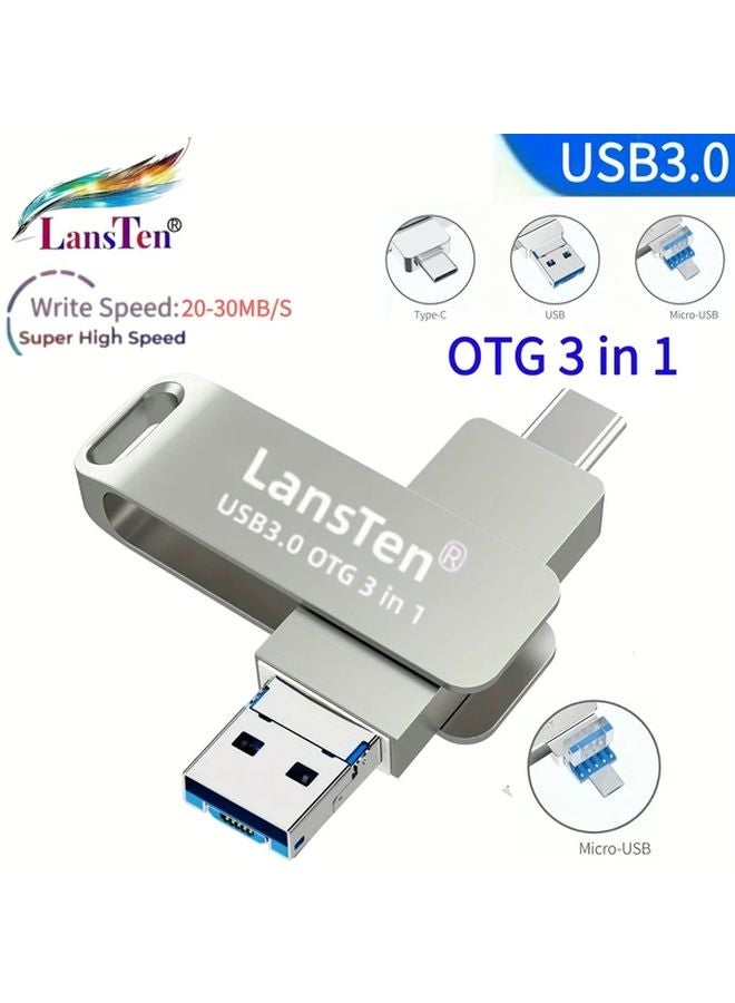 Lansten 16GB 3 In 1 USB 3 0 Flash Drive OTG Memory Stick For Android Phones Samsung Galaxy Tablets PC - Image 1